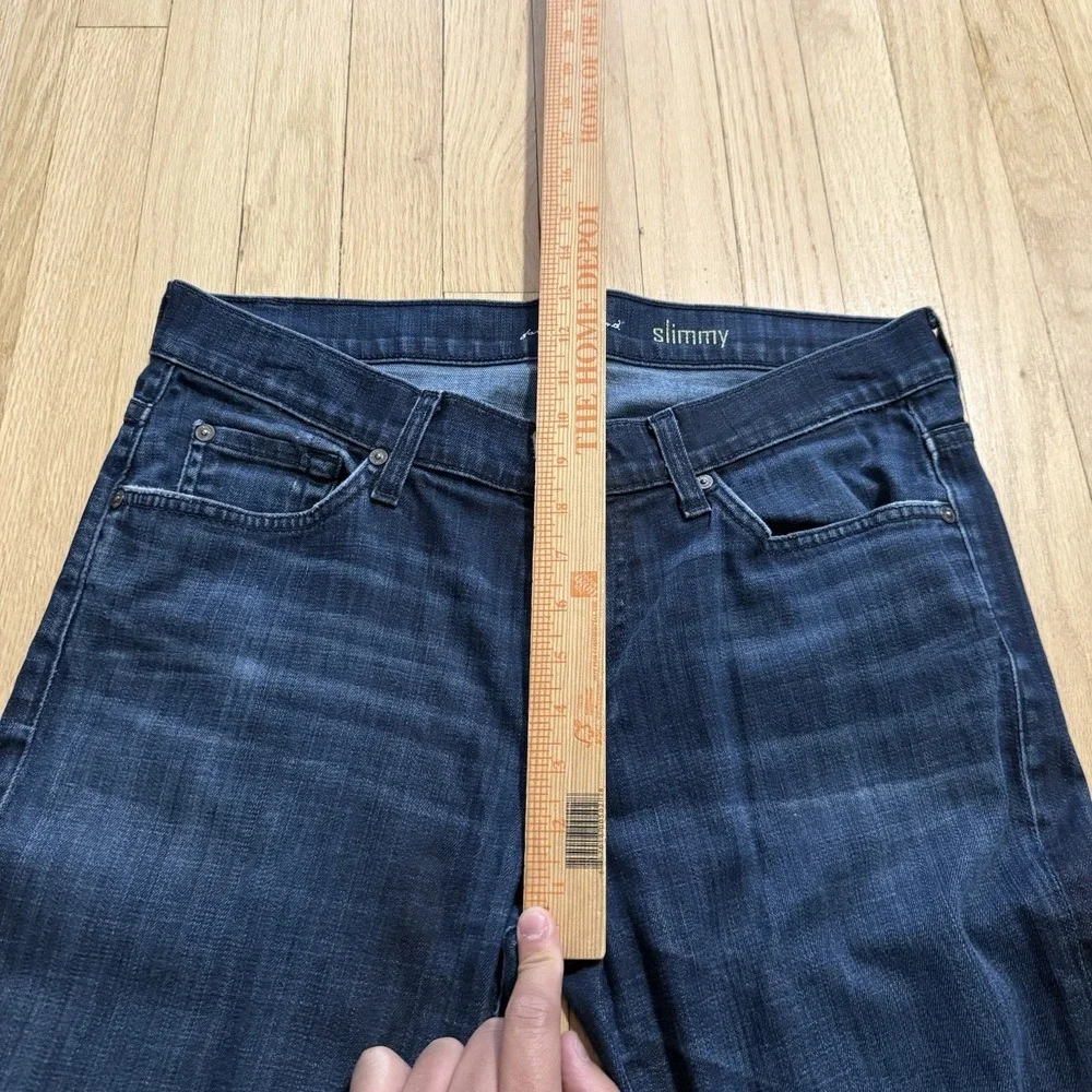 Paige Jeans Mens 34 (Fits 33x31) Slimmy Blue Dark Wash Stretch Denim USA Made